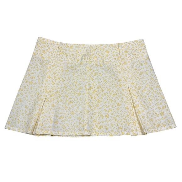 Forever 21 Dresses & Skirts - Y2K Forever 21 Womens Size L Yellow Floral Pleated Mini Skirt